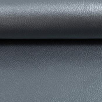 Preview: 50x70 cm Zuschnitt Kunstleder Rex Uni Blau-Grau Metallic by Swafing